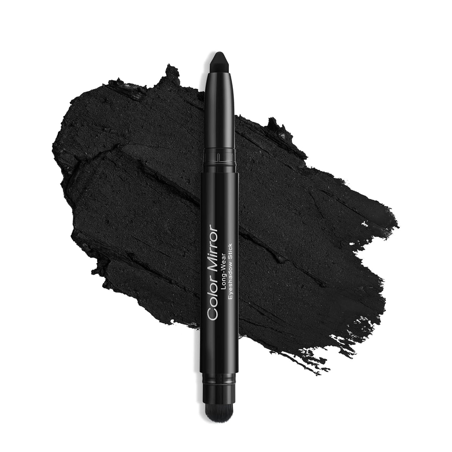 Cream Waterproof Hypoallergenic Eyeshadow Stick, long wear Metallic Glitter Matte Eye Shadow Pencil With Makeup Brush, Eye Brightener, 34 Midnight Matte