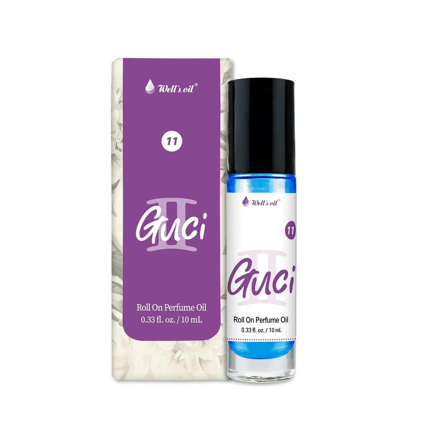 Well's Oil Roll-On Perfume Oil (Guci 2) | Floral & Fruity Notes | Long-Lasting | Paraben-Free | 0.33 Fl Oz / 10 ml