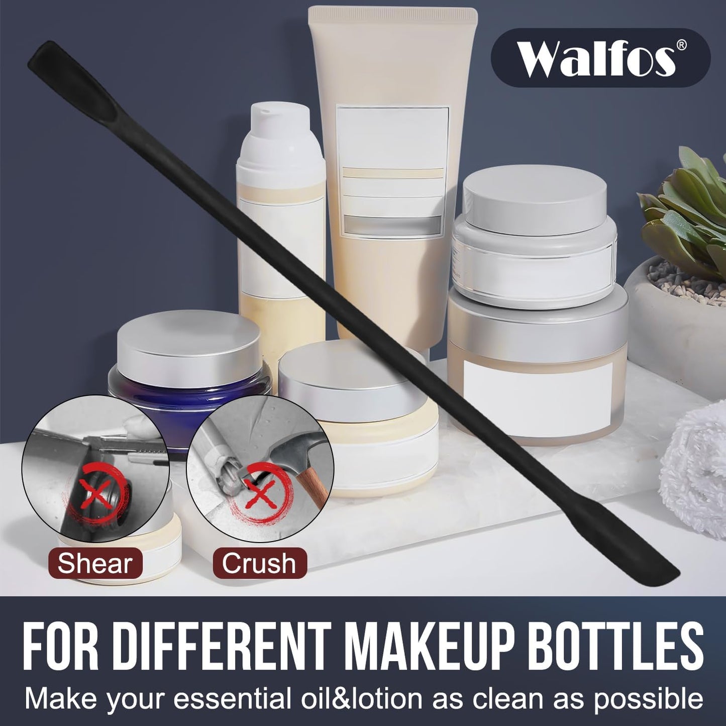 Walfos 3pcs Mini Silicone Spatula Set, Small Spatulas For Cosmetics, 600°F Heat Resistant Reusable Beauty Spatula Tiny Spatula, No Bpa Free, For Kitchen Cooking Cosmetic Jars Kitchen Bottles, Black