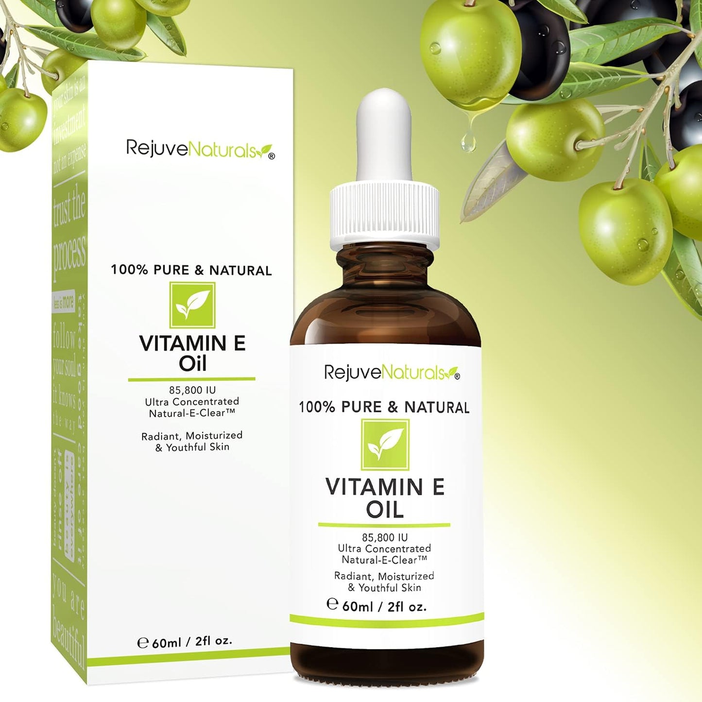 Vitamin E Oil - 100% Pure & Natural, 85,800 IU. Repair Dry, Damaged Skin from Surgery & Acne, Age Spots & Wrinkles. Boost Collagen for Moisturized, Youthful-looking Skin. d-alpha tocopherol, 2 Fl Oz