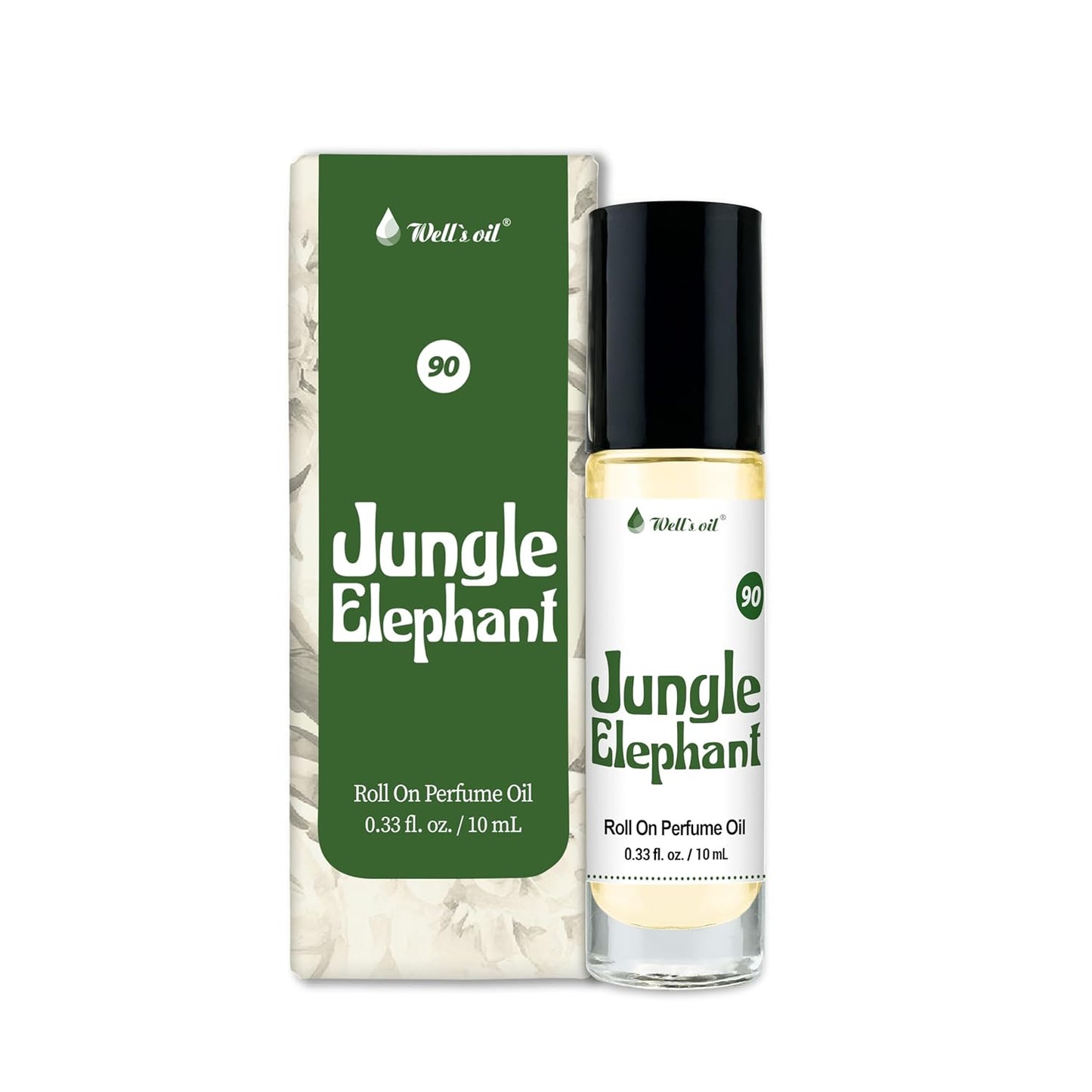 Well's Oil Roll-On Perfume Oil (Jungle Elephant) | Aromatic Notes | Long-Lasting | Paraben-Free | 0.33 Fl Oz / 10 ml