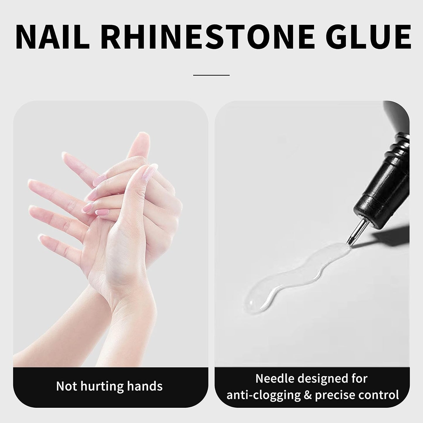 Needle Nail Rhinestone Glue Gel Needle Rhinestones Gel for Nail Charms Jewels Gems Diamonds Glue Gel x for Nails DIY Art Salon