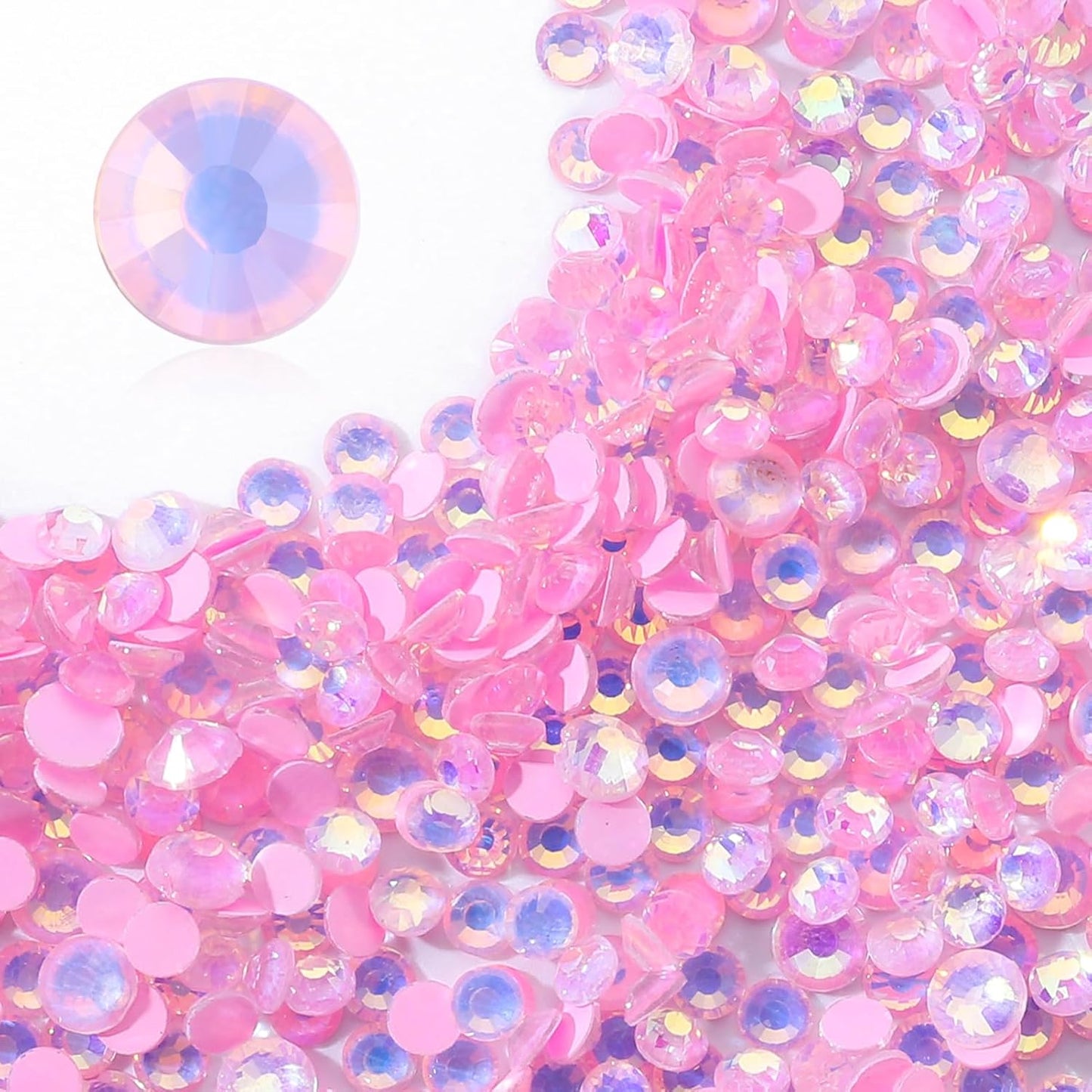F Pink Flatback Rhinestones, Glass Rhinestones for Nail Art and Craft, Glue Fix, Loose Crystal Gemstones(F Pink, SS16, 1440pcs, 3.8-4.0mm)