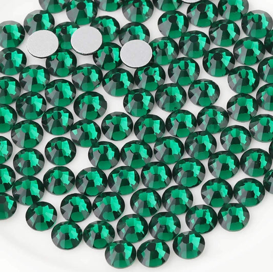 beadsland Flat Back Crystal Rhinestones Round Gems, Emerald (4.6-4.8mm) SS20/1440pcs