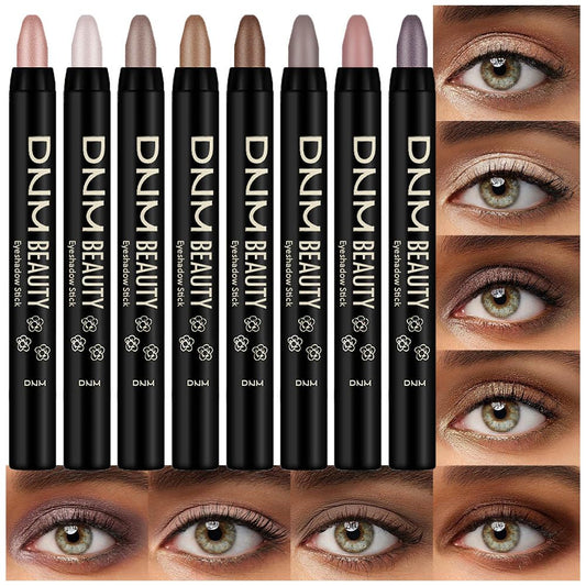 Kaely 8Pcs Cream Eyeshadow Stick Set, Champagne Pearl Taupe Bronze Cocoa Stone Putty Smoky Amethyst, Matte Shimmer Eyeliner Pencil Eye Shadow Sticks Palette Makeup for Older Women, Cruelty-Free 03