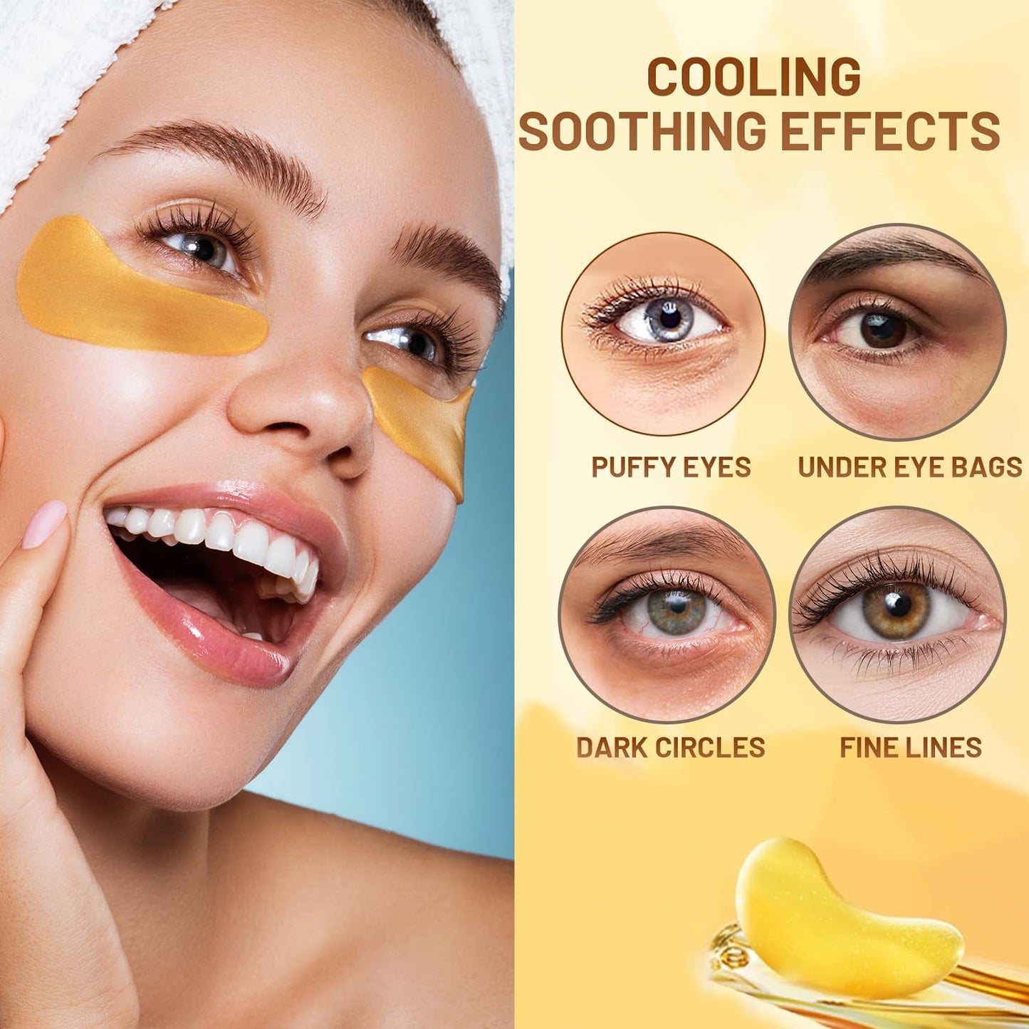 30 Pairs Lip Mask & Eye Mask, 24K Gold Crystal Gel Collagen Eye Patches for Puffy Eyes, Dark Circles, Chapstick Bulk, Hangover Kit, Bulk Gifts, Party Favors Adults, Bachelorette Party Accessories