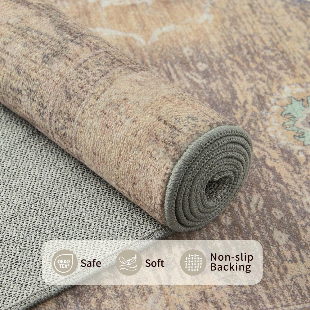 Rugxara Beige 6x9 Area Rugs Washable Rug - Image 5