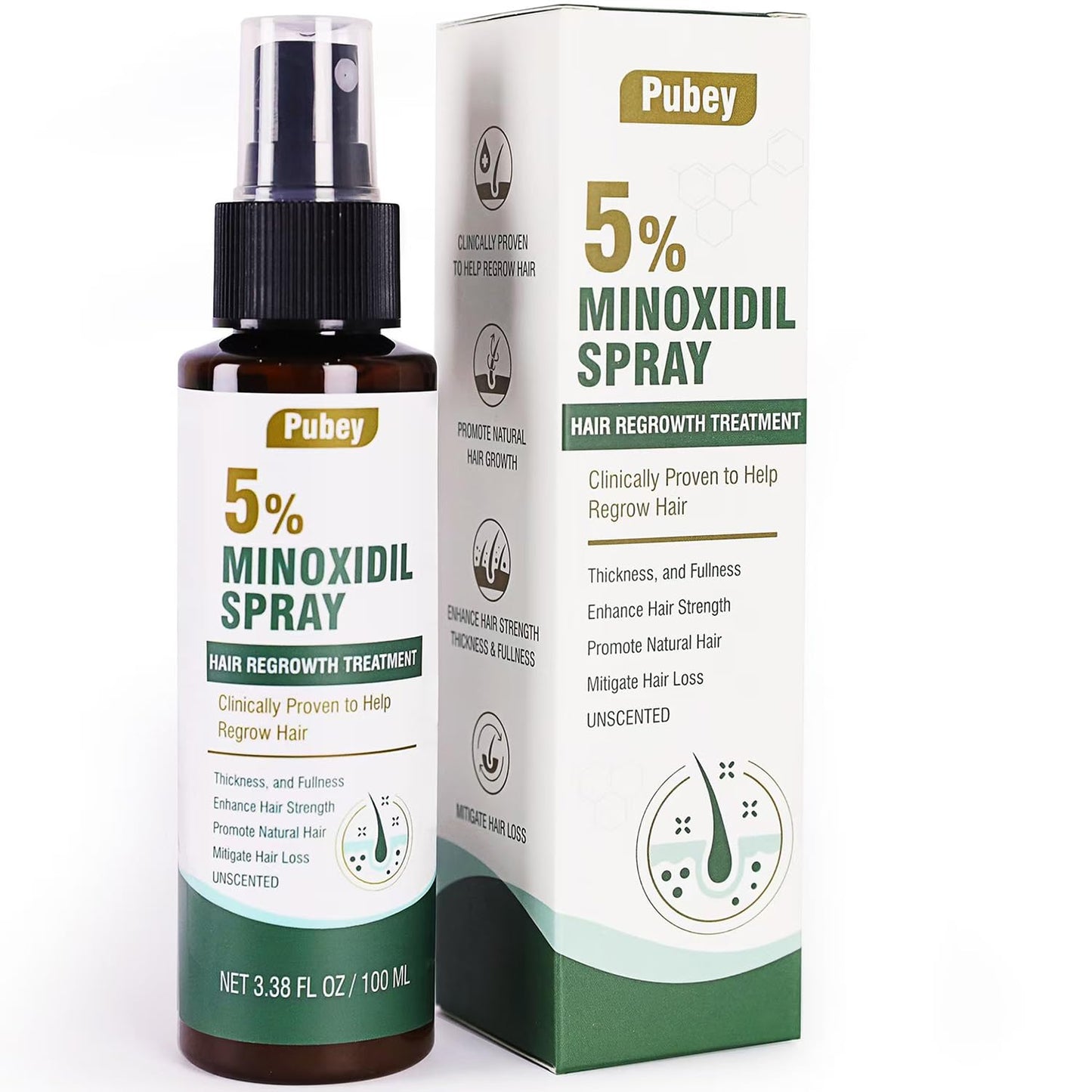 5% Minoxidil for Men, Minoxidil Spray for Women Hair Growth, Beard and Hair Growth Serum, Regrowth Treatment, 3.38 Fl Oz, 2 Month Supply