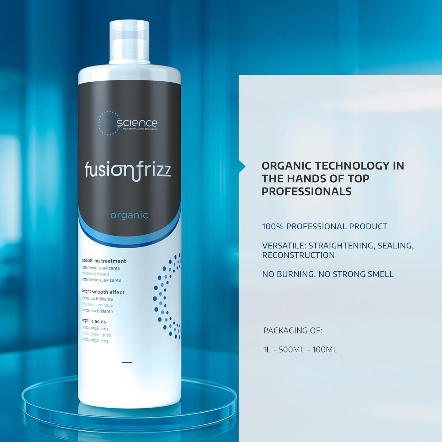 Fusionfrizz Organic Keratina Para Alisar el Pelo, Frizz Control Hair Care Products, Keratina Orgánica para Alisar el Pelo, Brazilian Keratin Treatment, Vegan Keratin Hair Treatment 16.9 FlOz