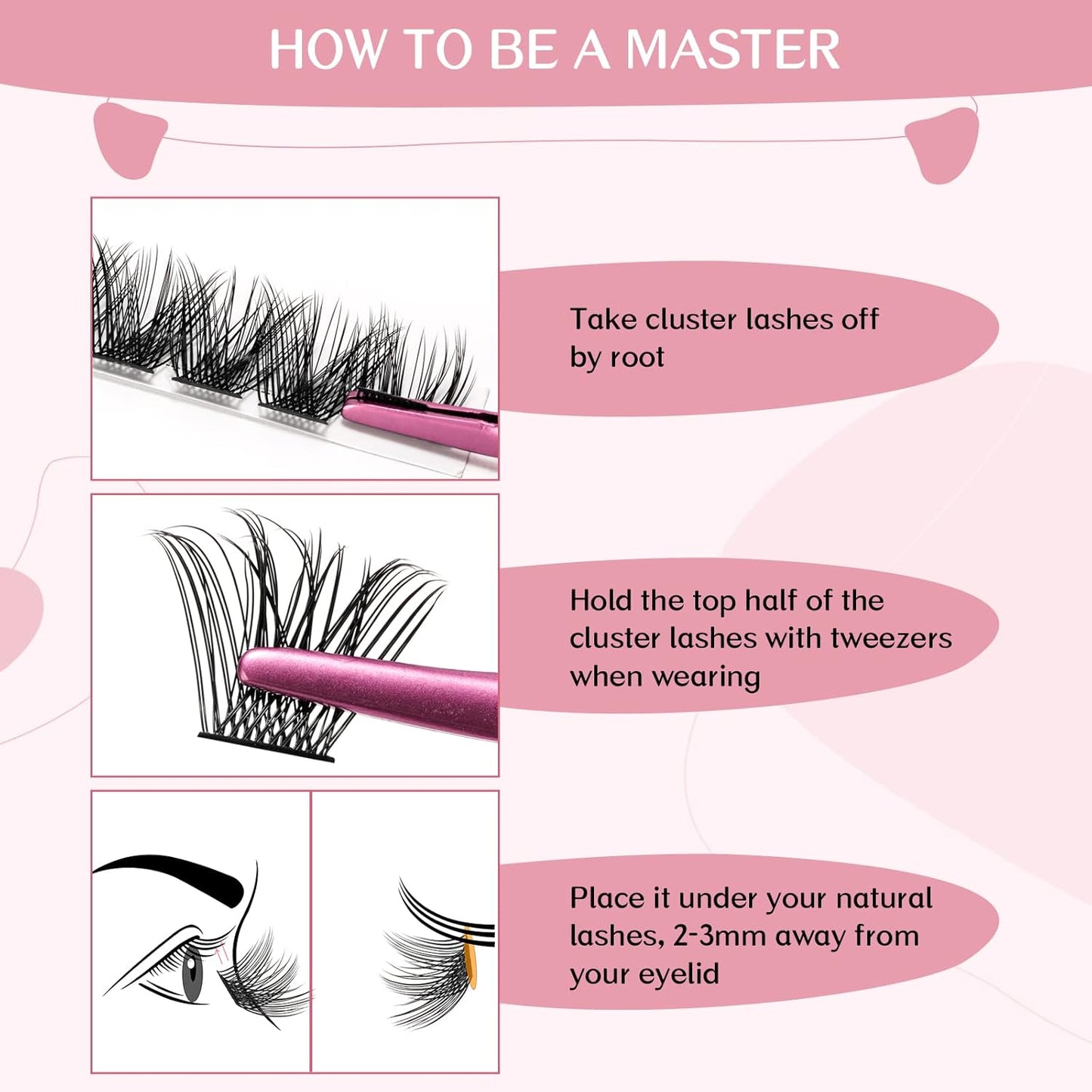Lash Clusters, 72 Pcs Individual Cluster Lashes DIY Lash Extension 18mm Eyelash Clusters Volume Wispy Lashes Super Thin Band Reusable Soft & Comfortable (Volume, D-18mm)