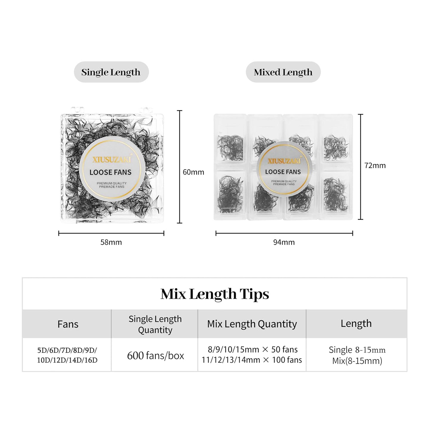 Premade Eyelash Extensions 600 Fans 10D Volume Lash Extensions 0.07 Thickness D Curl 12mm Fluffy Soft Loose Fan