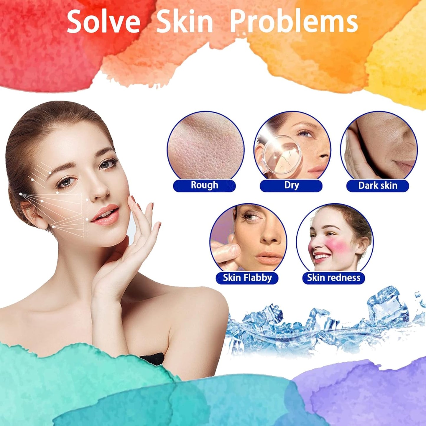 Ice Roller for Face and Eye, Ice face roller,Gua Sha Facial Tools, Facial ice roller, Skin Care Tools,Ice mold for face…(Pink-face)