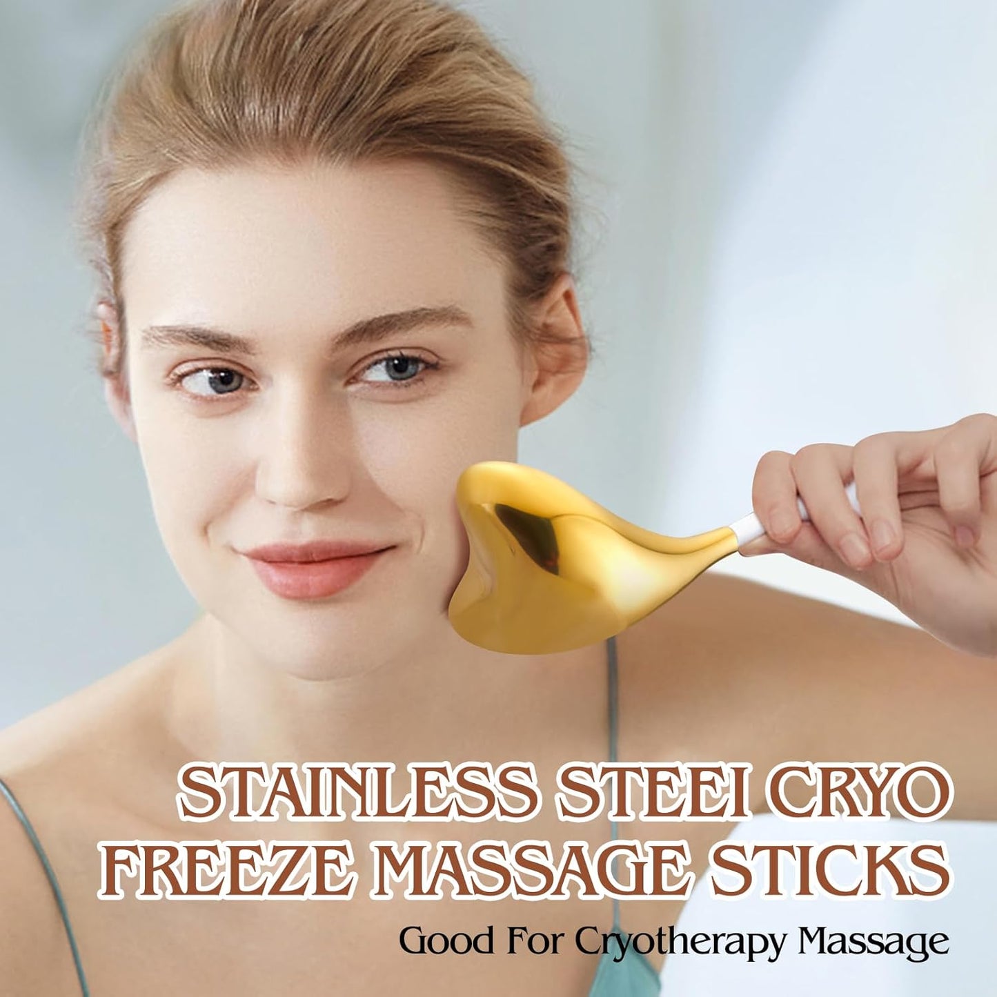 Running man Ice Globes -Facial Skin Care Tools for Women, Cryo Sticks -Unbreakable Stainless Steel and Special Design, Esthetician Supplies Cooling Spa Globes