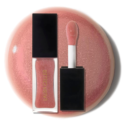 LAURA GELLER NEW YORK Fine Shine Glossy Lip Oil, Mauve Along - Hydrating Squalane - Fine Shimmer Lip Gloss