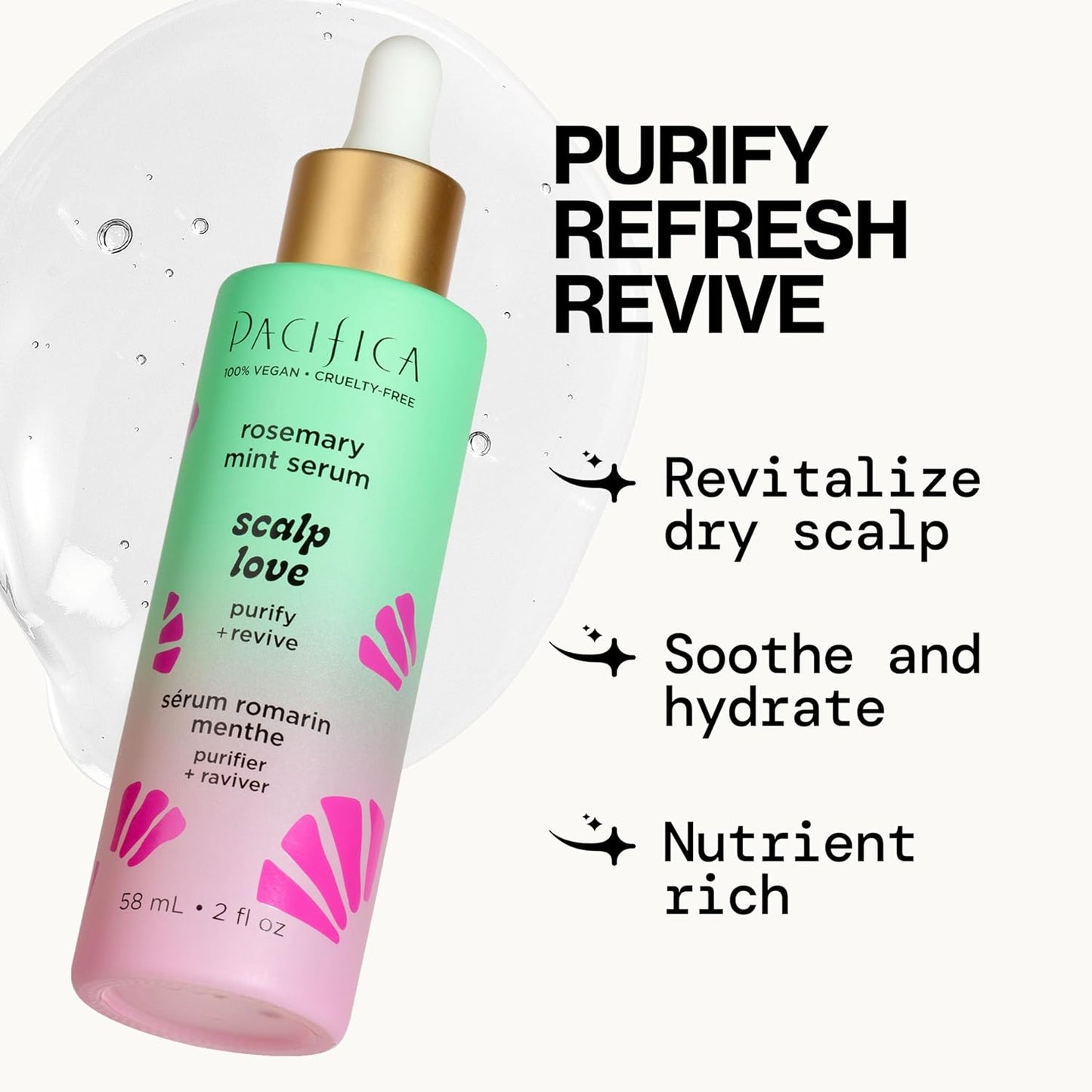 Pacifica Scalp Care Set – Rosemary Mint Daily Scalp Refresher, Detoxifying Serum & Clarifying Scalp Massager for Healthy, Hydrated Scalp, Vegan & Cruelty-Free