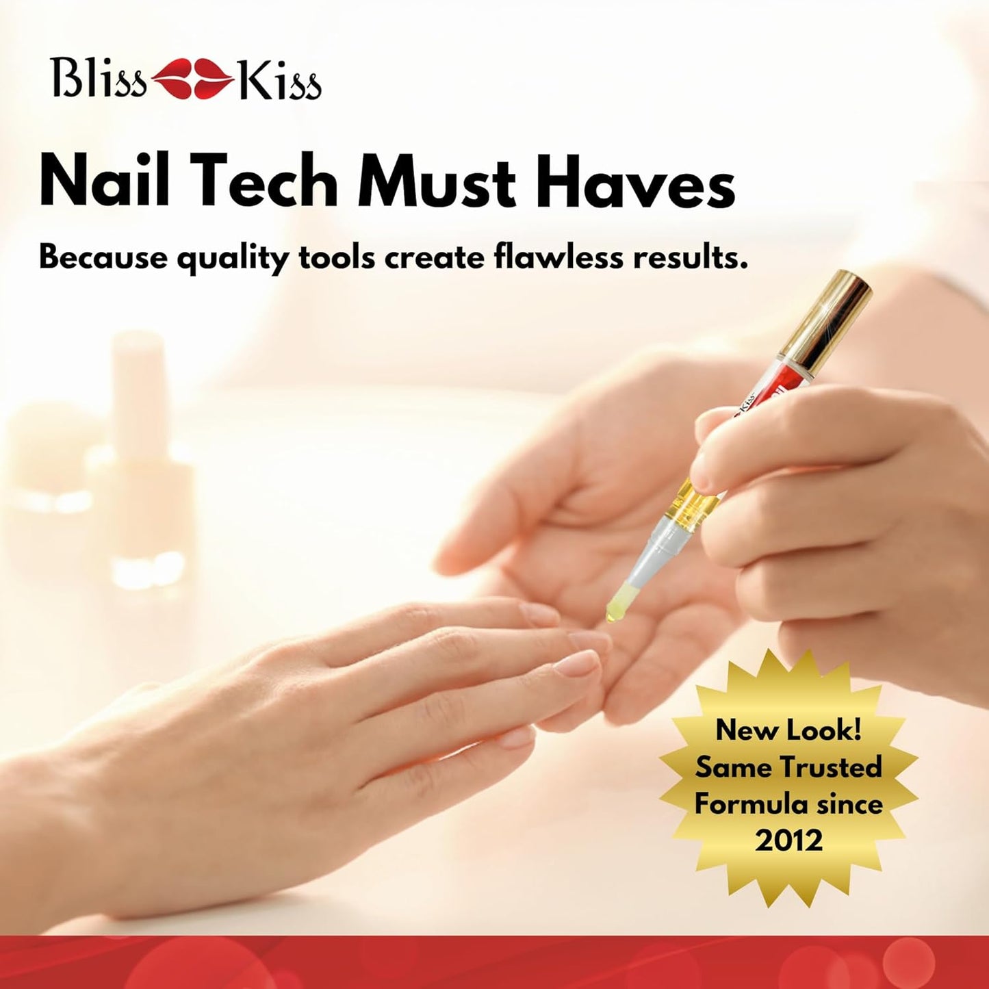Bliss Kiss | 1 Fragrance Free | Nail Oil Cuticle Pen w/Vitamin E & Jojoba⏤Nail Strengthener Nail Growth Serum for Brittle Peeling Breaking Thin Nails