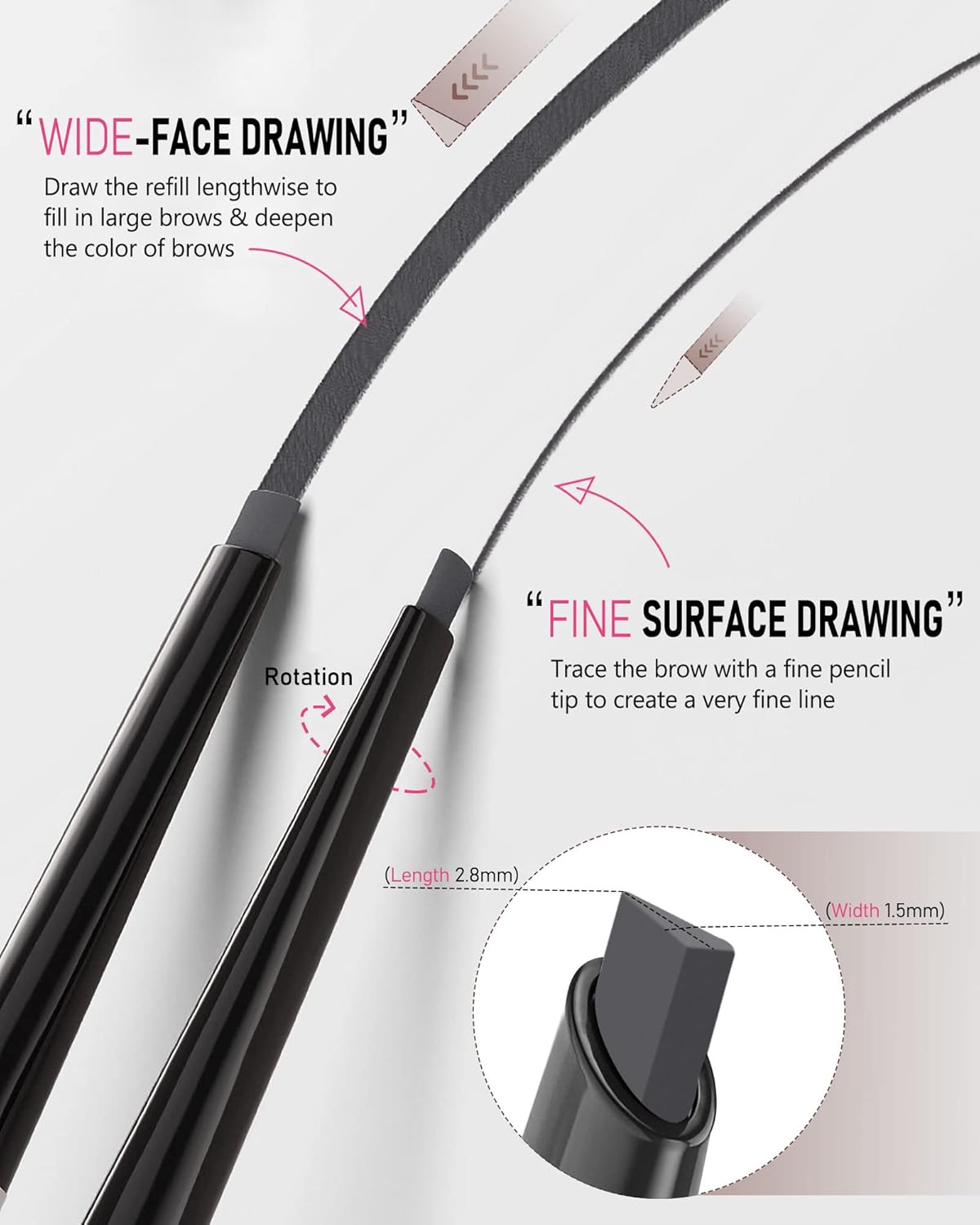 Grey Eyebrow Pencil for Older Women, Waterproof, Eyebrow Pen for Gray Hair