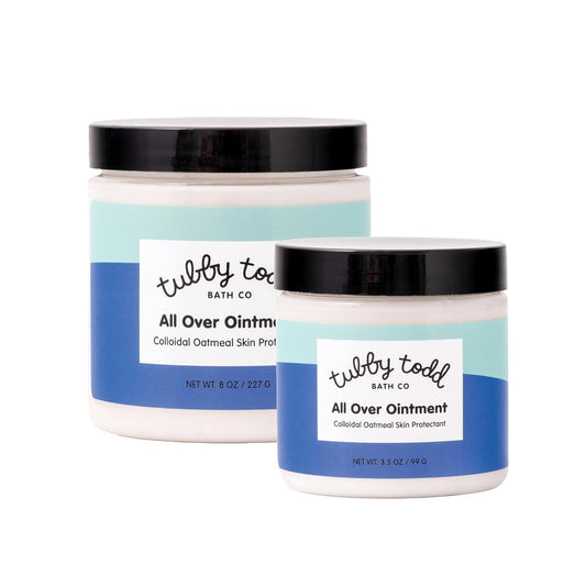 TUBBY TODD All Over Ointment - Baby Eczema Cream - Everyday Multi-Purpose Baby Skin Relief Cream - Sensitive Skin, Dry Skin & Irritation - Steroid & Gluten Free - Lavender Rosemary, 2 Pack 3.5oz & 8oz