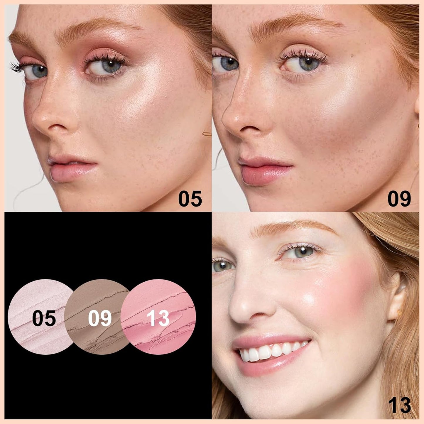 FOCALLURE 3 Pcs Cream Contour Sticks,Shades with Highlighter & Bronzer & Blush,Non-greasy Long-wear Face Contouring Pen,Easy to Sculpt the Face and Create a Lightweight Finishing Makeup,FAIR