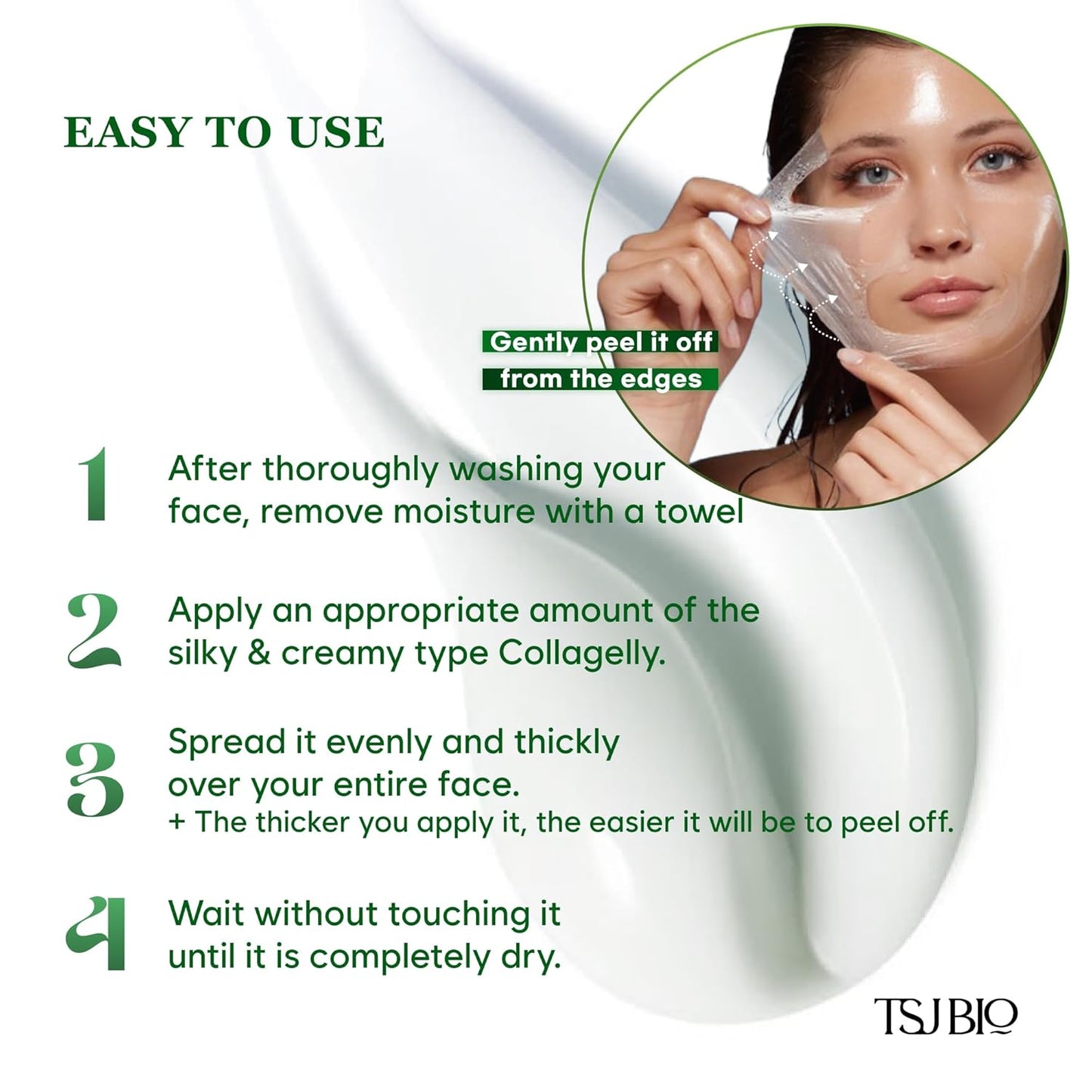 NAD+ Collagelly Vegan Collagen Mask – 2.1 fl. Oz with 10,000ppm NAD+, NMN, Exosome Complex - Korean Skin Care | Super Peel-Off Face for Blackheads, Pores, Lifting, Exfoliating