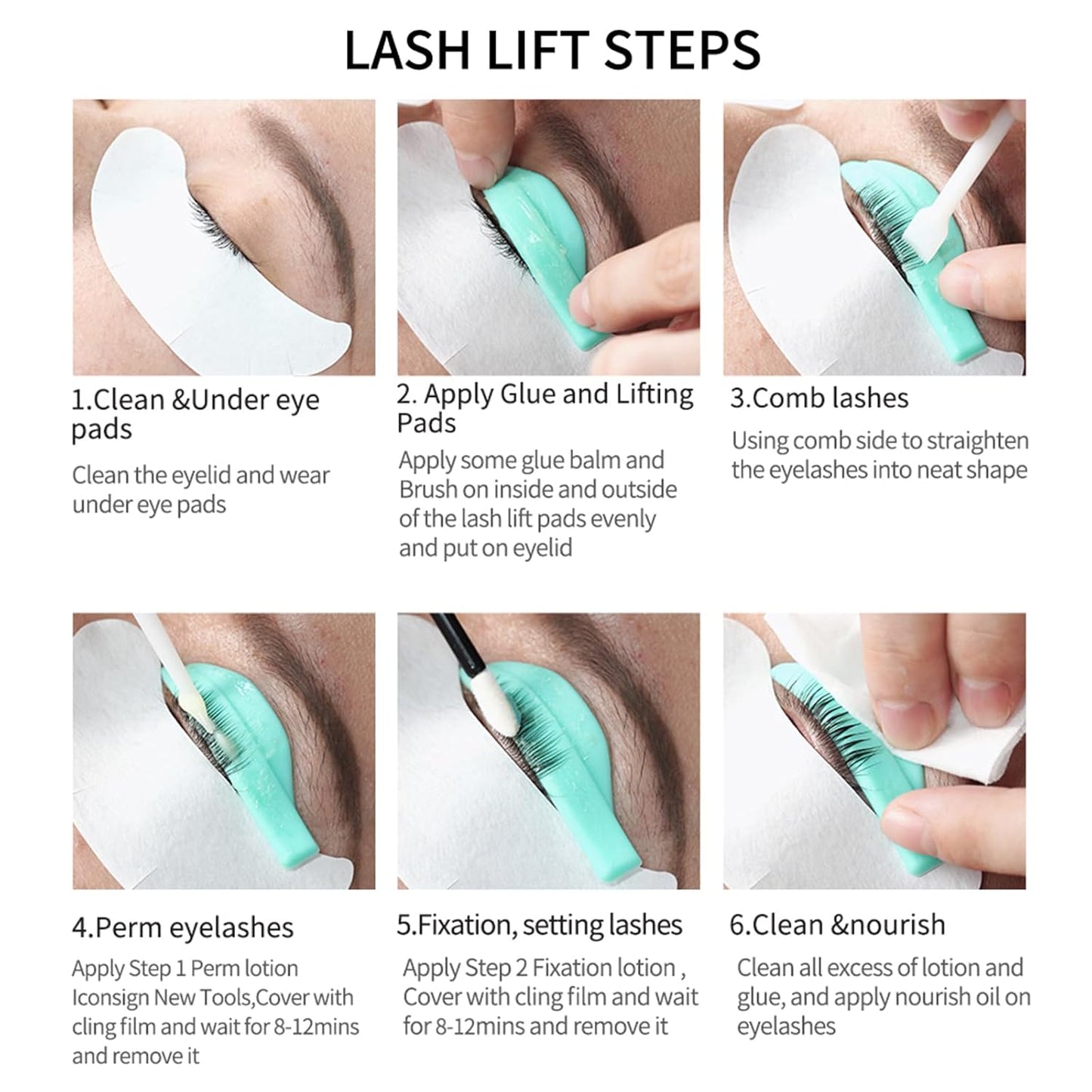 ICONSIGN 2-in-1 Lash Lift Kit Brow Lamination Kit, High-capacity Lotion Tube Design Eyelash Perm Kit Perm & Setting Lotion for Salon or Home Use, White