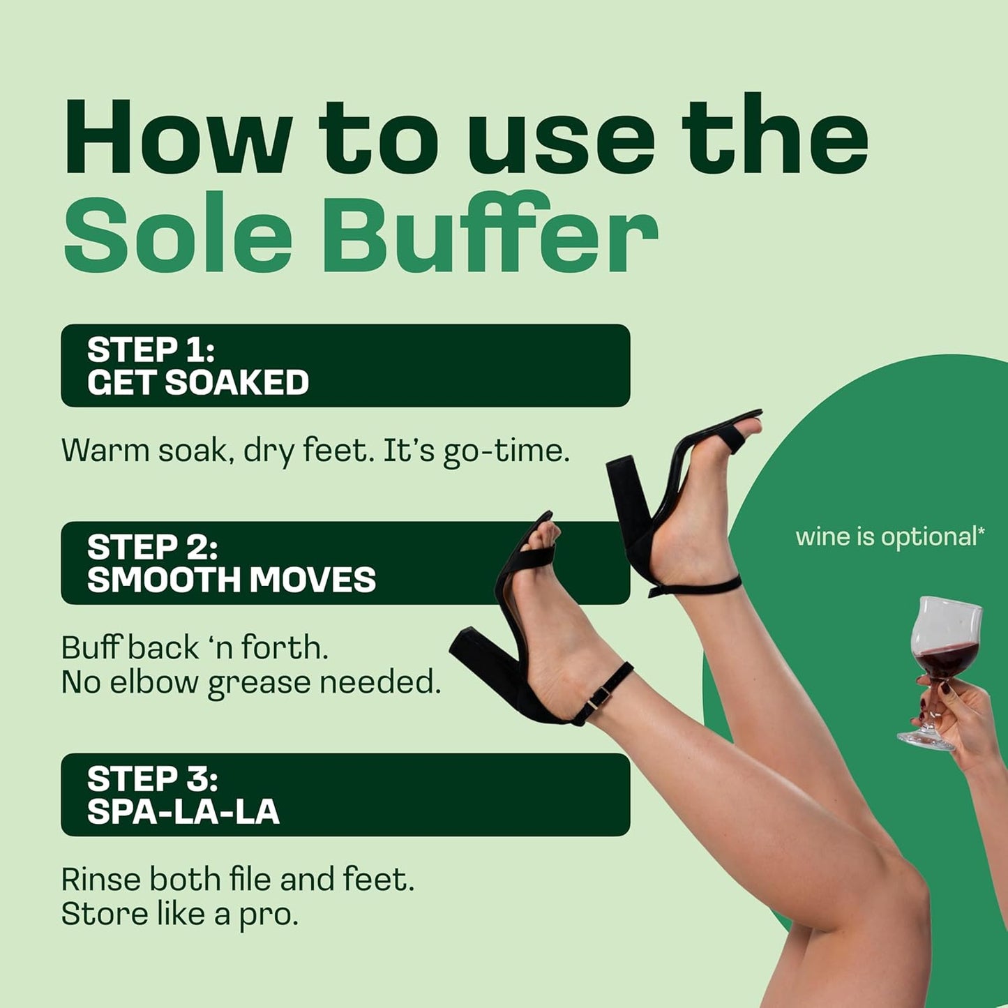 Nano Glass Foot File Callus Remover - The Sole Buffer - Smooth, Silky Feet - Pedicure Tool for Soft Skin - Glass Pumice Stone Alternative