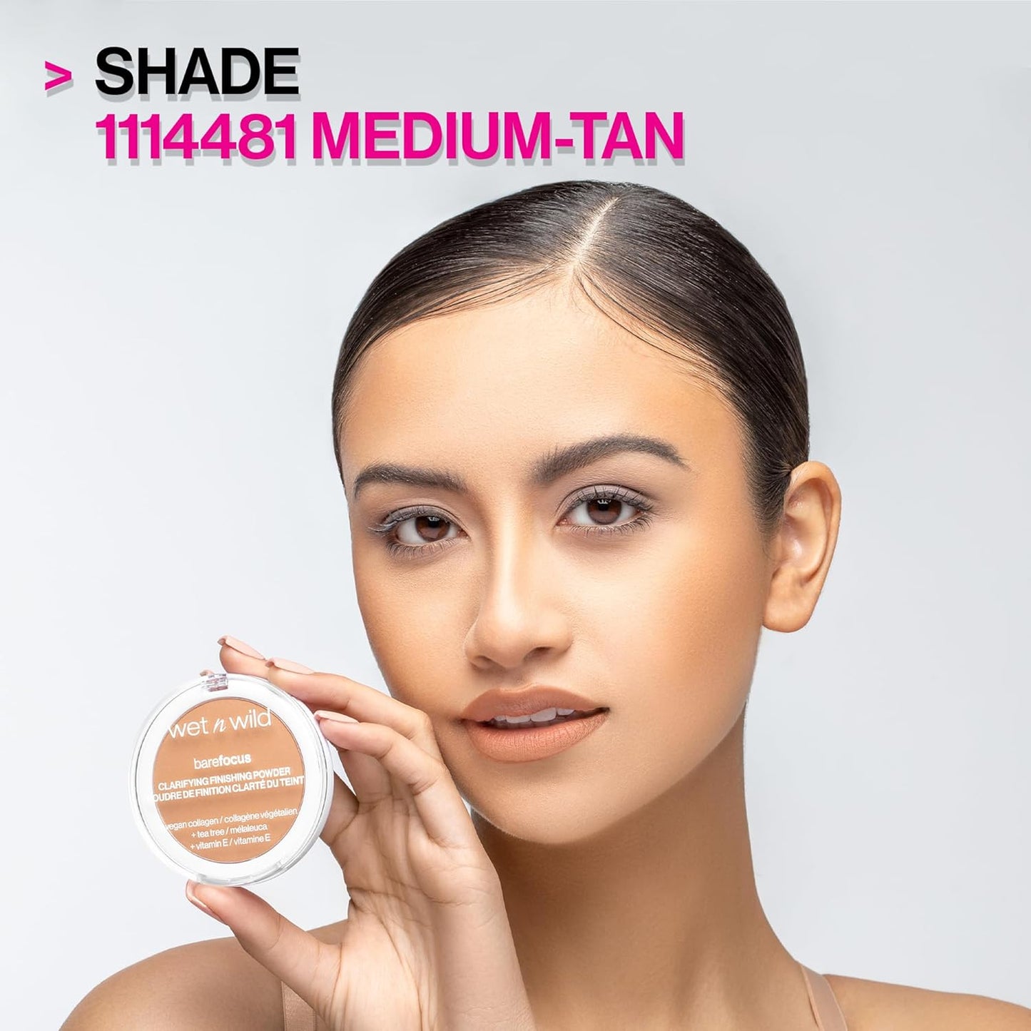 wet n wild Bare Focus Clarifying Finishing Powder Matte Pressed Setting Powder Medium-Tan and Translucent