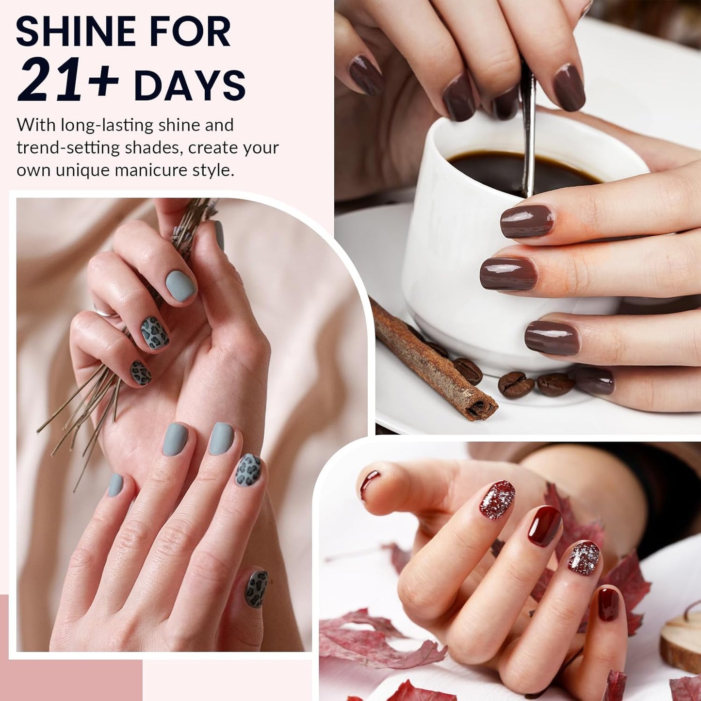 VANREESA 42 Pcs Gel Nail Polish Kit with U V Light 24 Colors Gel Polish Nail Kit Base Coat Glossy & Matte Top Coat Complete Nail Kit with Manicure Tools Gifts for Women Girls