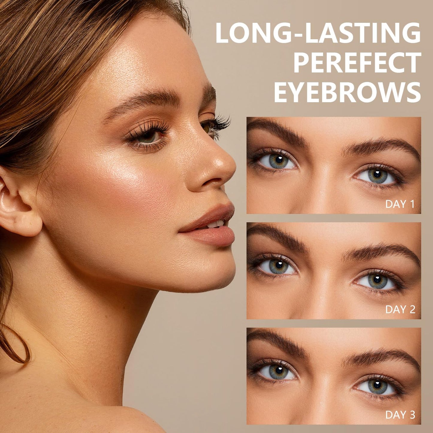 2PCS QICIY Easy Peel-Off Eyebrow Gel- QICIY Peel Off Tattoo Eyebrow Eye Brow Tint Waterproof & Sweatproof For All Skin Tones (Black)
