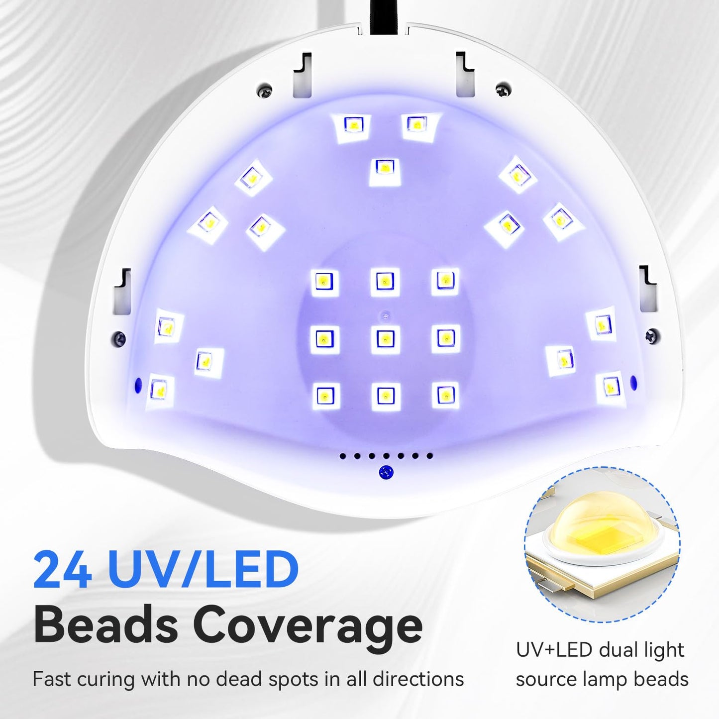 JODSONE U V LED Nail Lamp Professional Cure Auto Sensor and 4 Timer Gel Nail Lamp White