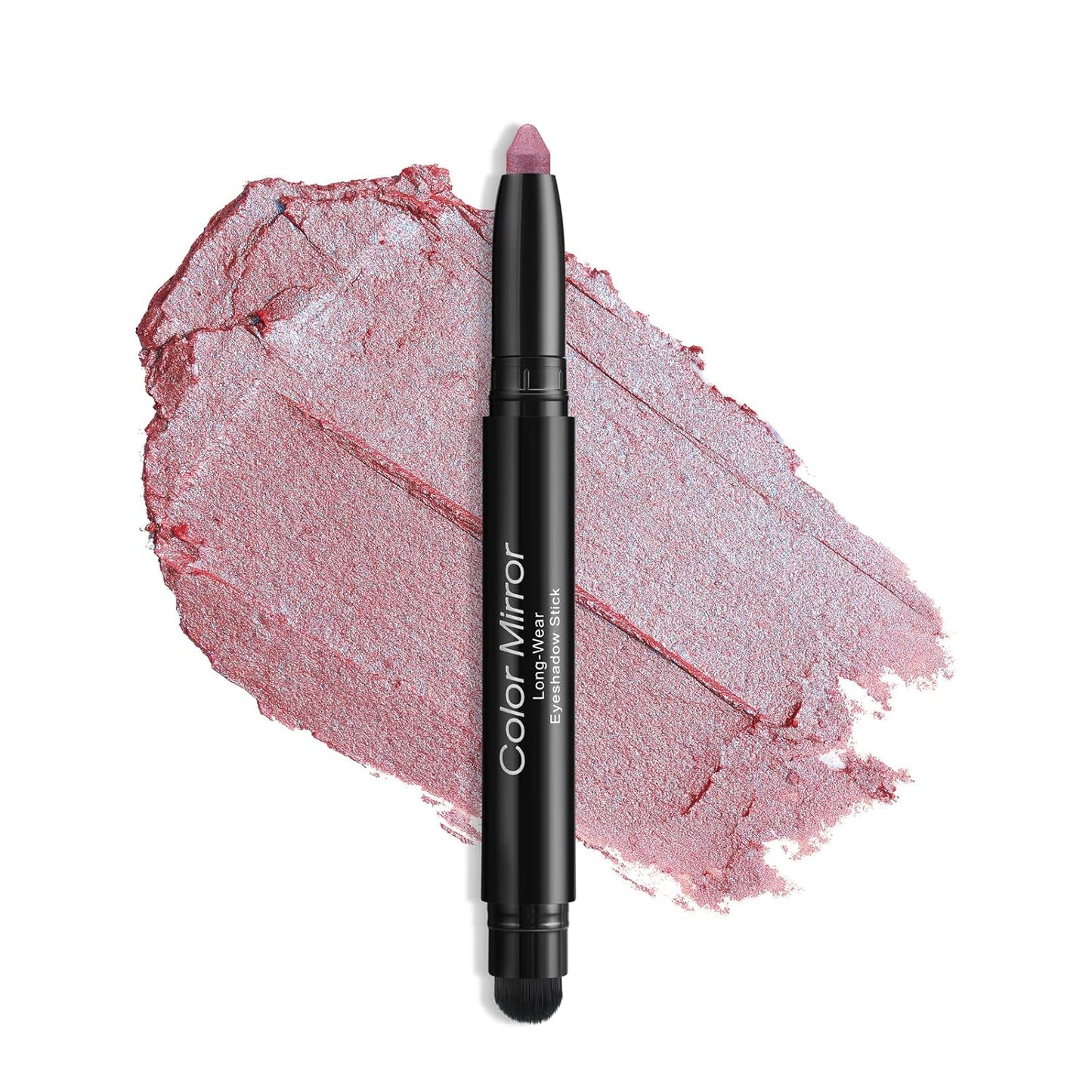 Cream Waterproof Hypoallergenic Eyeshadow Stick, long wear Metallic Glitter Matte Eye Shadow Pencil With Makeup Brush, Eye Brightener, 52 Cherry Metallic