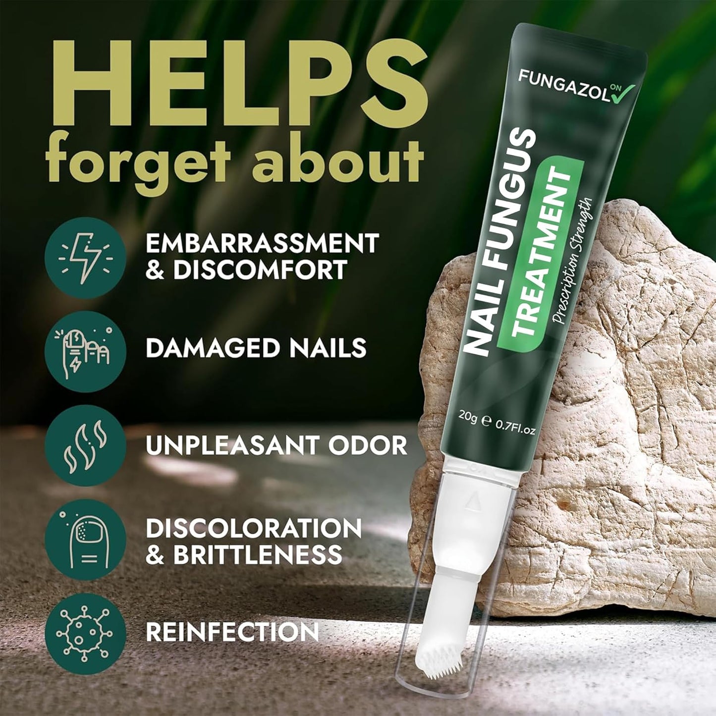 Nail Fungus Treatment Extra Strength for Toenail & Fingernails | Antifungal Nail Treatment with Tea Tree Oil | Fast-Acting, No-Touch Applicator | Restores Thickness & Discoloration | 20g