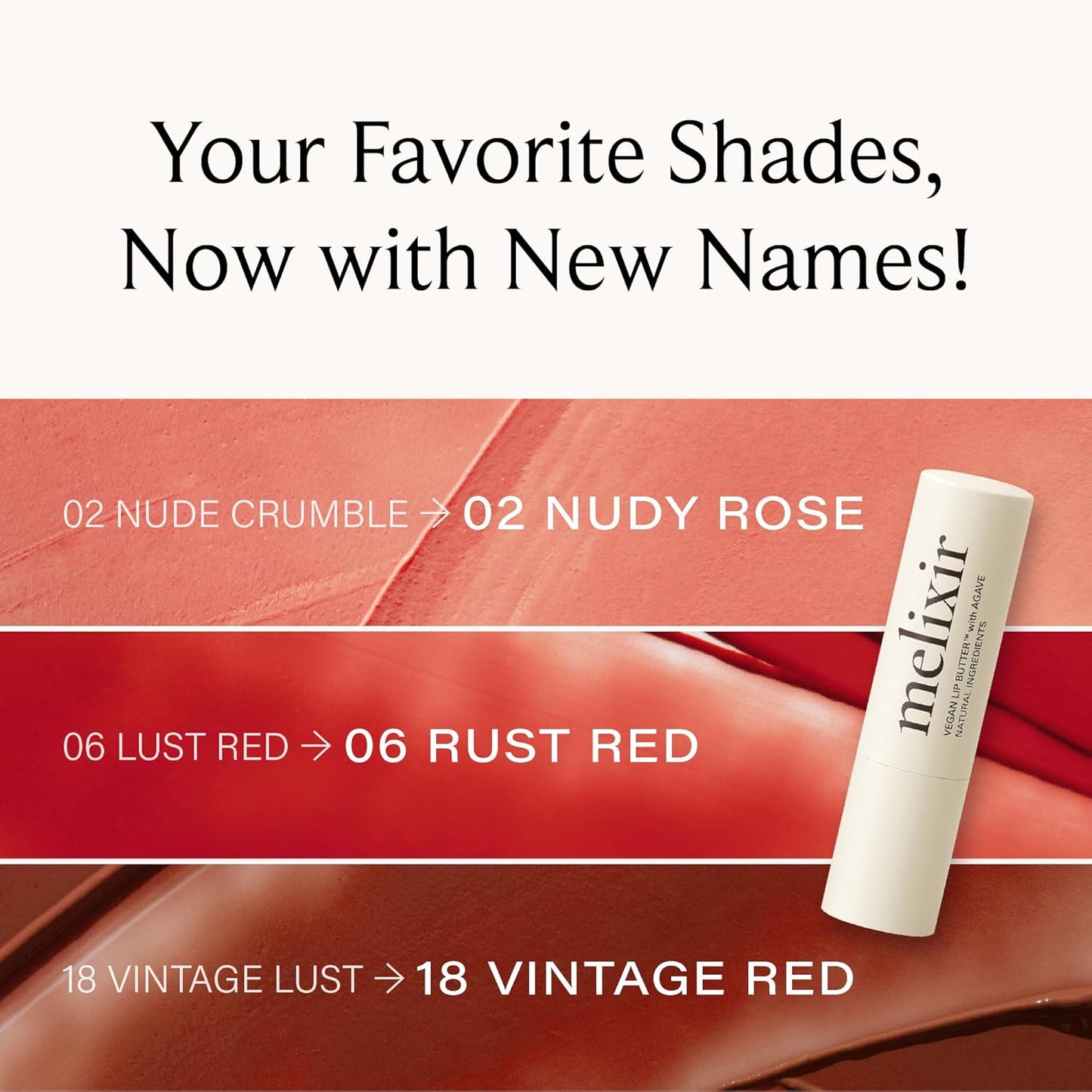 Melixir Vegan Lip Butter (12 Colors), Hydrating Tinted Lip Balm Stick, Bee-Free, Petrolatum-Free, Plant-Based, Moisturizes Dry & Chapped Lips With Shea Butter, Sheer, Natural Finish - #06 Rust Red
