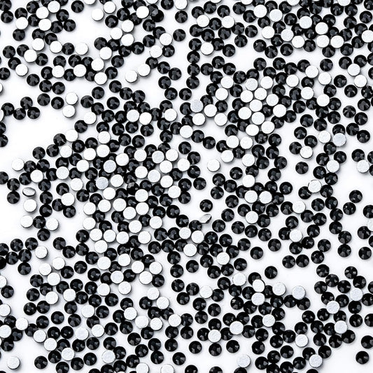 1440Pcs Black Crystal Rhinestones,Glass Flatback Rhinestones Gemstones for Nail Face Makeup Art Crafts Clothes Decoration -(SS3,1.4mm,Black)