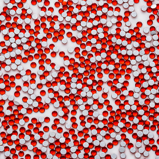 1440Pcs Ruby Red Crystal Rhinestones,Glass Flatback Rhinestones Mini Gemstones for Nail Face Makeup Art Crafts Clothes Decoration -(SS8,2.4mm,Ruby Red)