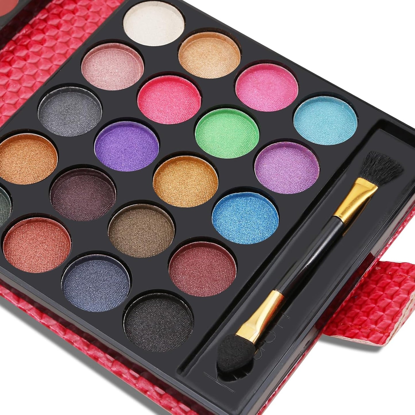 Boobeen All in 1 Makeup Palette kit - Colorful Eye Shadow Palette, Lip Gloss, Blush and Contour Powder to Define Face Shape, with Mirror&Brush, Make Up Gift for Women