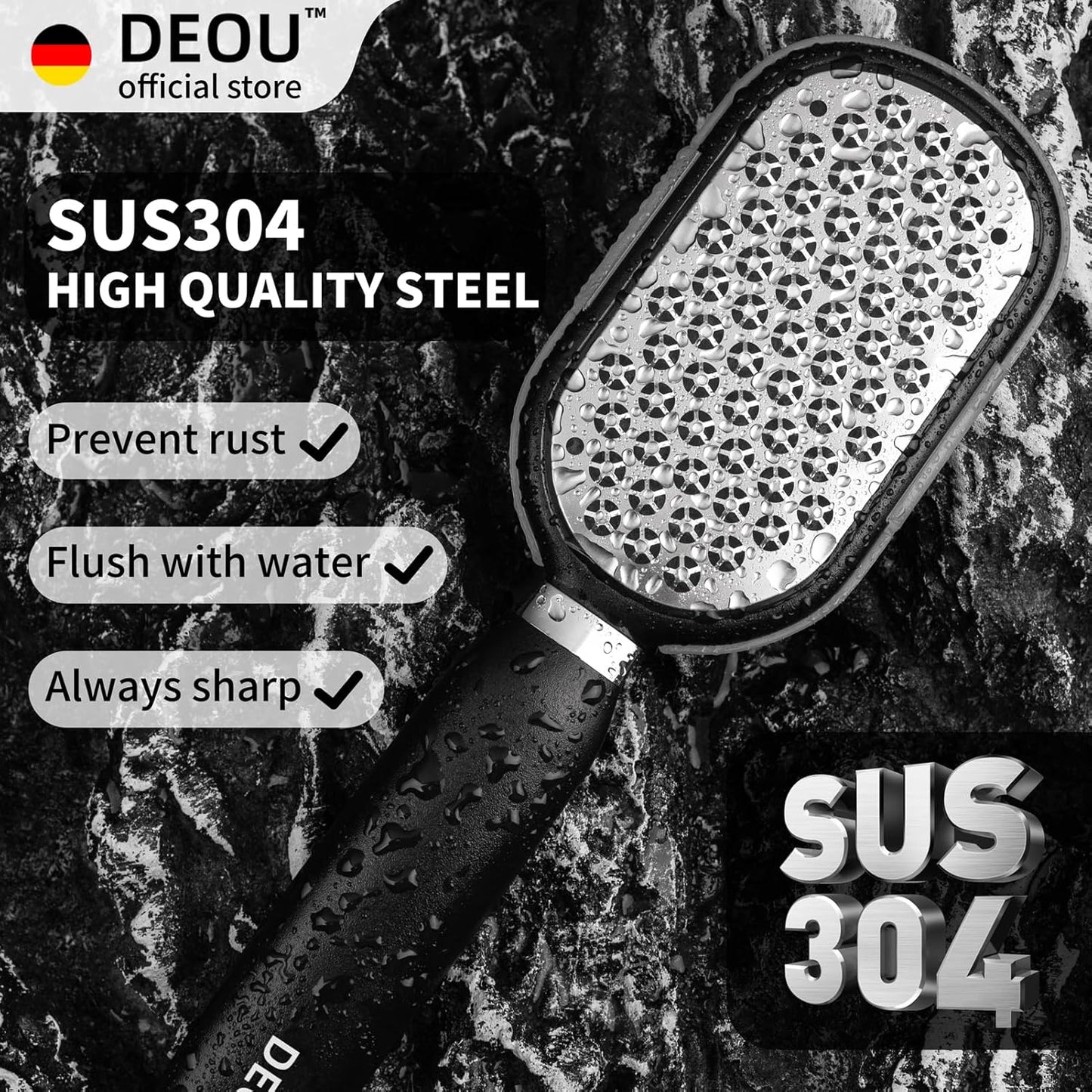 Metal Foot File SStainless Dead Skin Callus Remover for Dead Skin Professional Secure Foot Scrubber Heel Scraper Cracked Heels Repair Pedicure Tools for feet