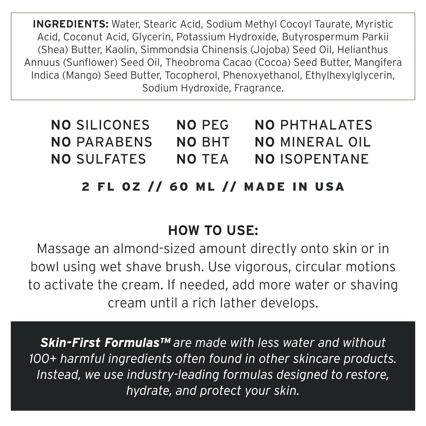 SUPPLY Ultra Lather Shaving Cream Black Pepper & Fir - Hypoallergenic Formula for Men - 3.4 Oz Jar - Naturally Soothes and Protects, Guards Against Razor Burn and Irritation