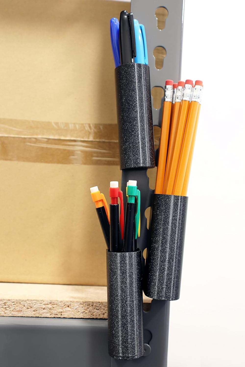 Magnetic Pen Holder, Marker Holder and Pencil Holder for Refrigerator, Locker, Whiteboard or Desk (Small, Lavender, Set of 2)