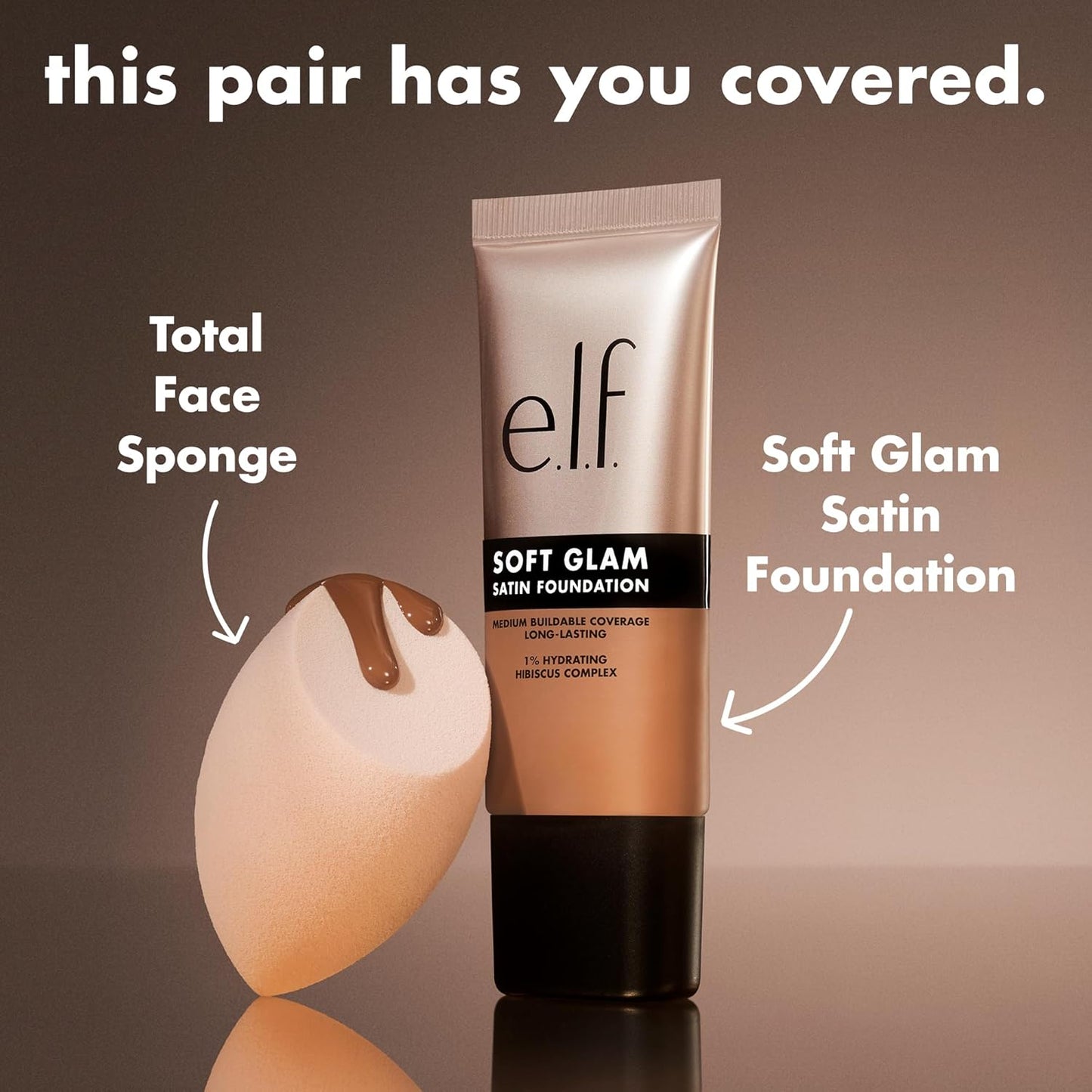 e.l.f. Soft Glam Foundation, Medium Coverage, Long-Lasting & Buildable Foundation For A Smooth, Satin Finish, Vegan & Cruelty-Free, 53 Deep Neutral