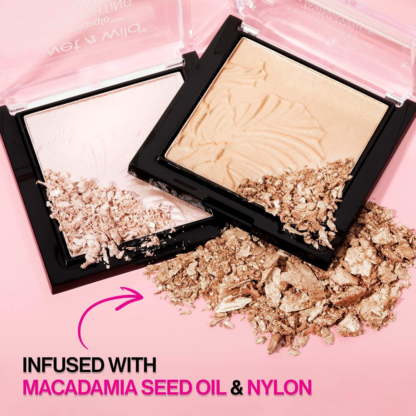 wet n wild MegaGlo Highlighting Powder, Highlighter Makeup, Shimmer Glow, Deep Gold Awesome Blossom (Pack of 4)