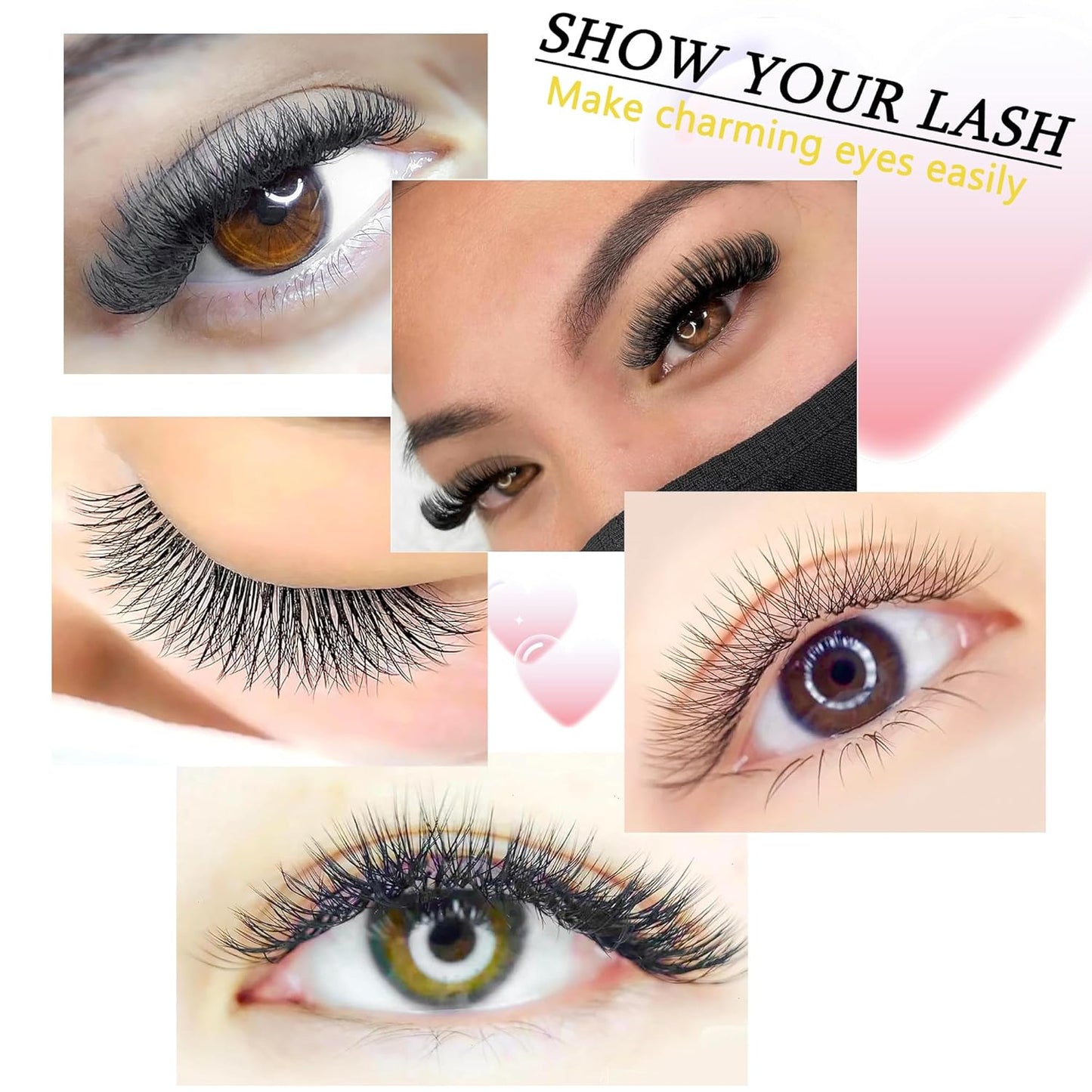 W Lash Extensions Supplies 3D Eyelash Extensions W Shape 0.07mm Thickness C Curl 12mm Premade Fans Easy Fan Lashes Volume Matte Black 12 Rows Crisscross Eye Lashes(W-3D-0.07-C,12mm)