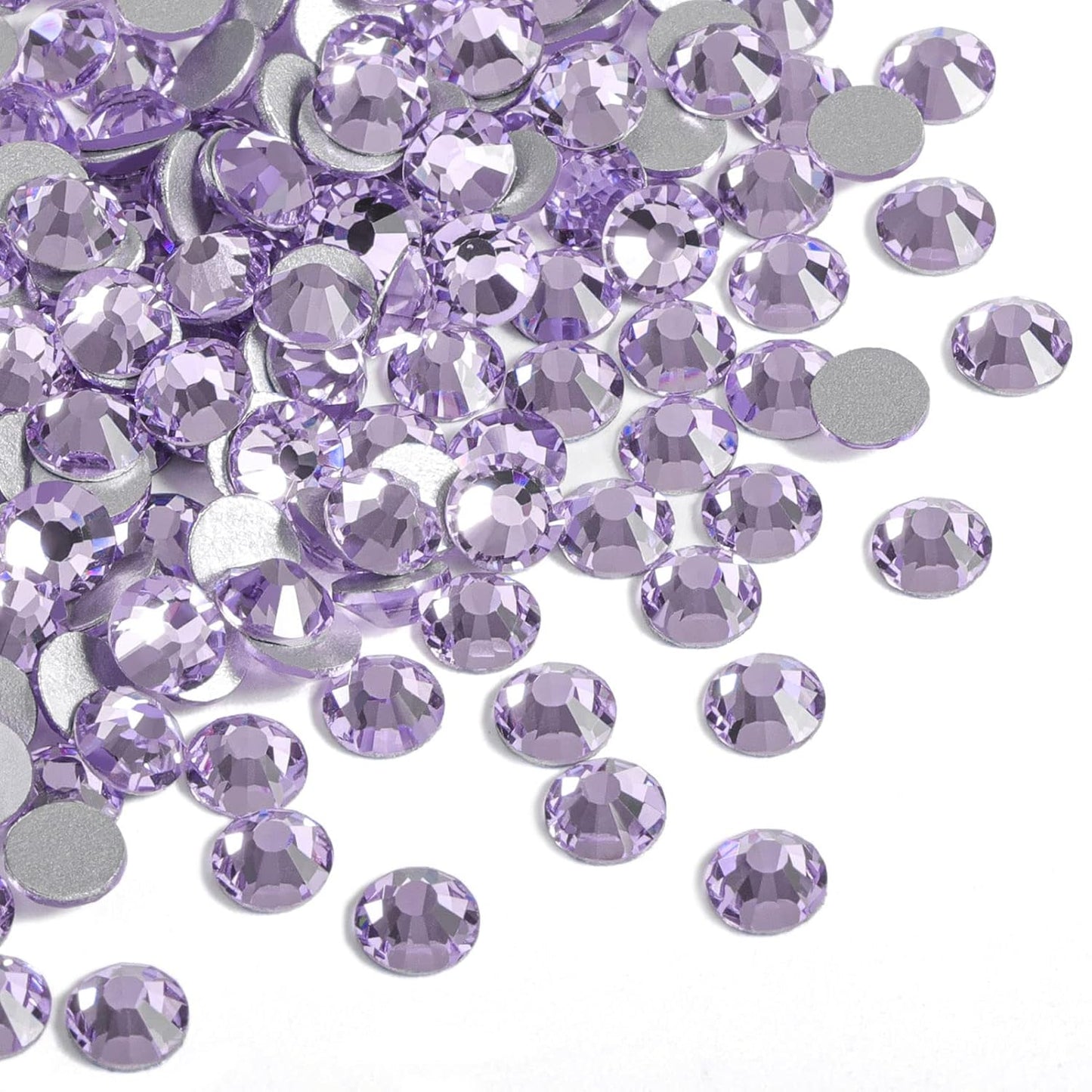 Beadsland 1440pcs Flat Back Crystal Rhinestones Round Gems for Nail Art and Craft Glue Fix, Violet,SS8,2.3-2.5mm