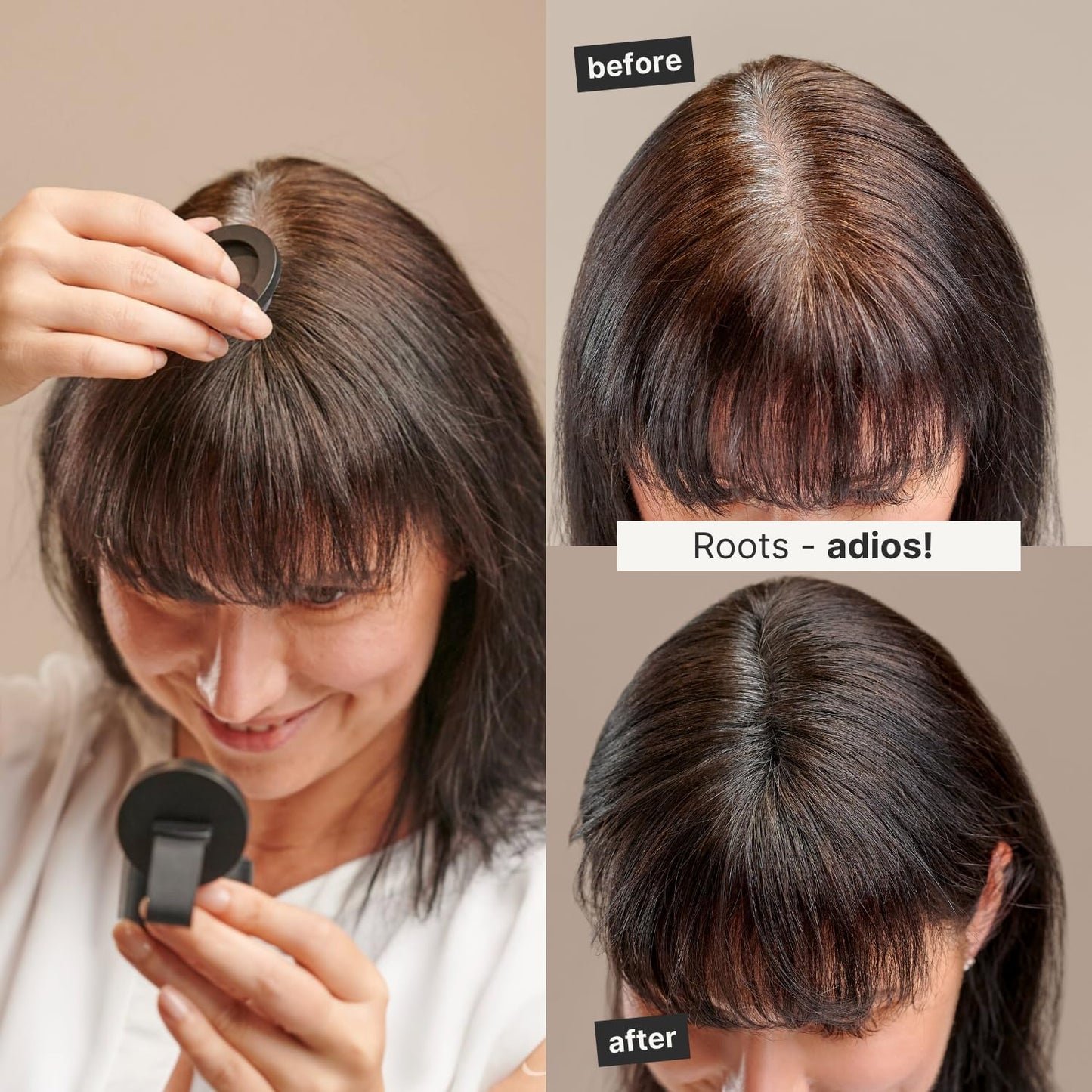 IMPERIO Root Touch Up Hair Powder for Concealing Hair Loss instantly - Hairline Powder for Women & Men - Water resistant Root Cover Up for Thinning Hair in Premium Hairdressing Quality (Dark Brown)