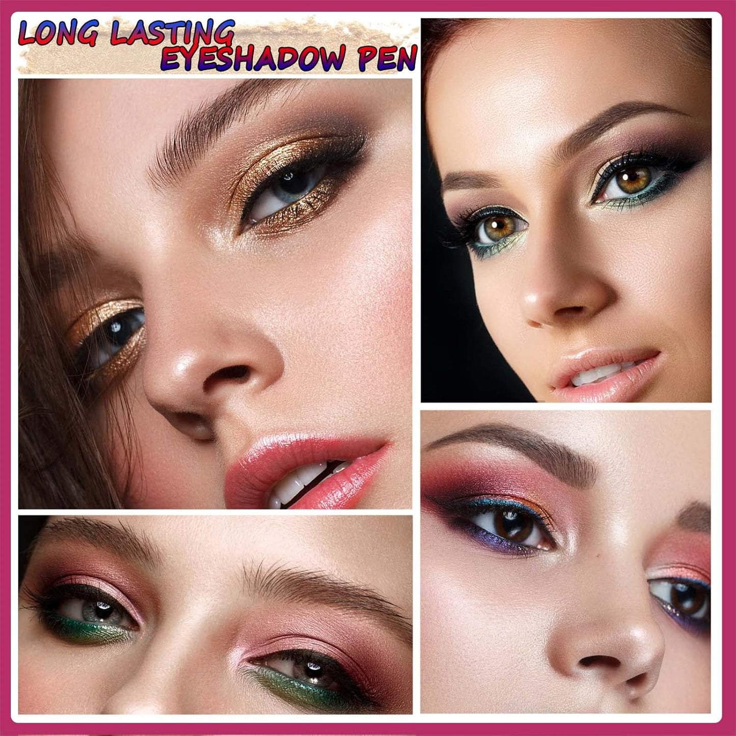 2 in 1 eyeshadow stick and Sponge Makeup Brush, Smooth Cream Shimmer Shadow Pencil Long Lasting Waterproof Eye Shadow Highlighter Stick Makeup, Hypoallergenic Multi-Dimensional eyes Look