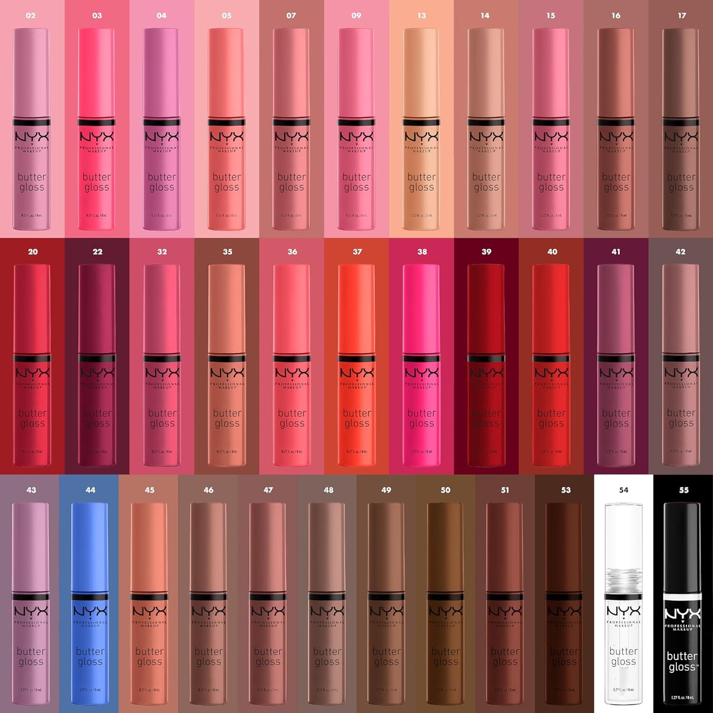 NYX PROFESSIONAL MAKEUP Butter Gloss Brown Sugar, Non-Sticky Lip Gloss - Cinnamon Roll (Grey Brown)