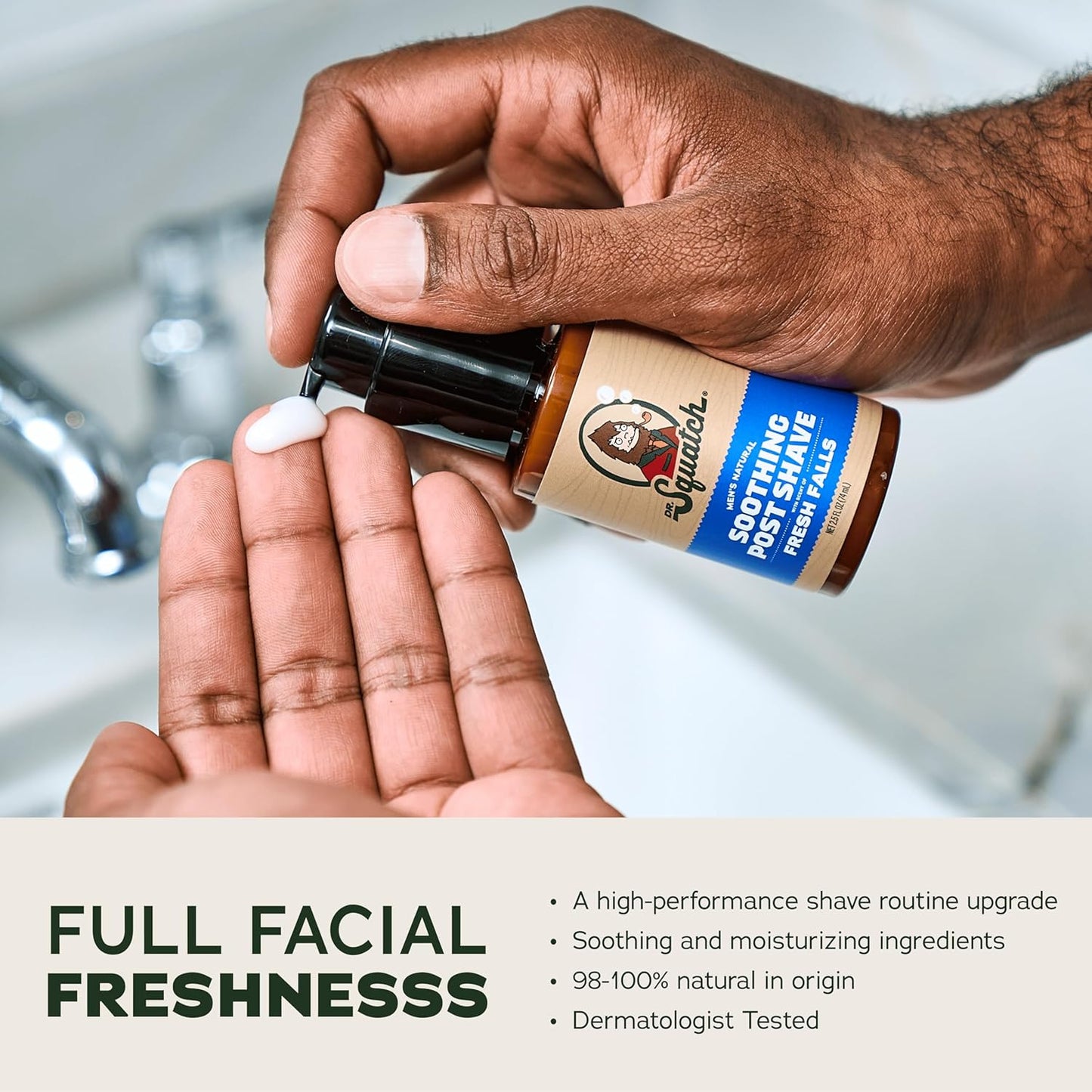 Dr. Squatch Fresh Falls Smooth Shave Bundle - Easy Glide Butter + Soothing Post Shave - Natural Ingredients - Manly Fragrance - Moisturizing