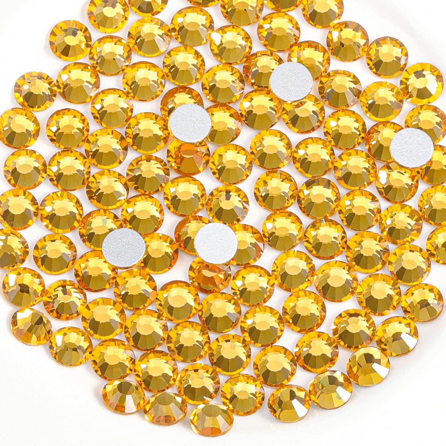Beadsland 2880pcs Flat Back Crystal Rhinestones Round Gems for Nail Art and Craft Glue Fix, Topaz,SS4,1.5-1.7mm