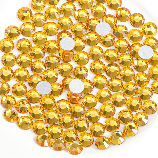 Beadsland 2880pcs Flat Back Crystal Rhinestones Round Gems for Nail Art and Craft Glue Fix, Topaz,SS4,1.5-1.7mm