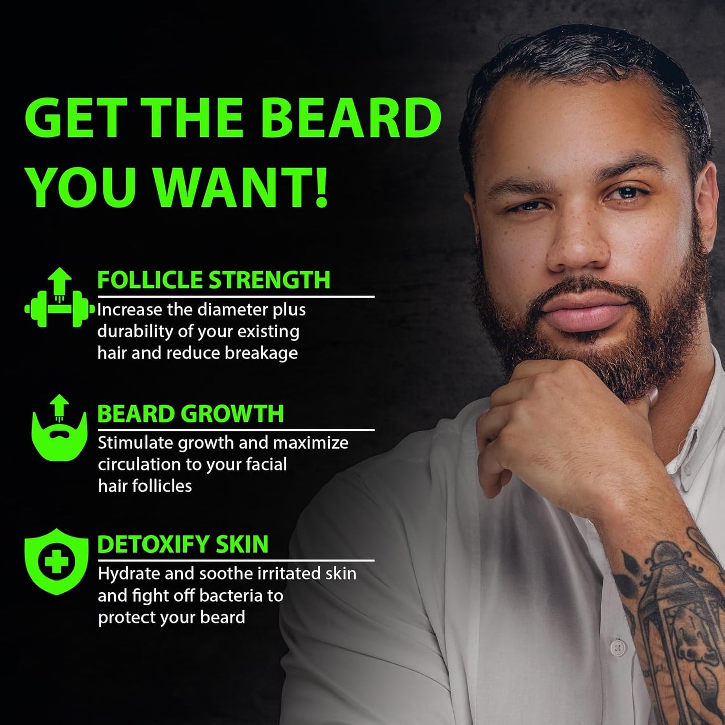 Biotin Beard Balm for Men - 2X Thickening for Beard and Mustache - Organic Mustache Wax with Castor Oil & Meadowfoam – Hydrating Facial Hair Growth Balm & Leave-In Conditioner
